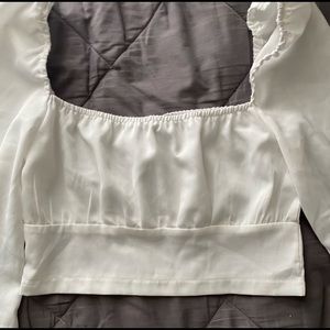 Shein Super Cropped Long Sleeve Blouse